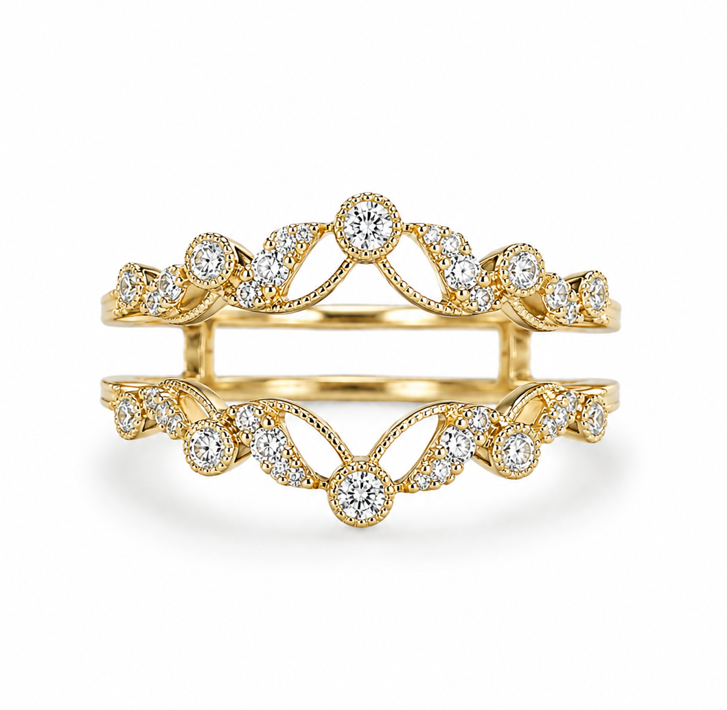 Hayden  0.25 Ct Round & Marquise Diamond Ring Guard